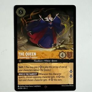 Super Rare FOIL The Queen Lorcana Card Rise Of The Floodborn Disney Trading Game